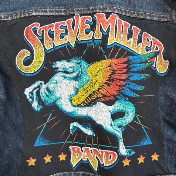 GAP Trucker Denim Jacket w/Steve Miller Band Graphic on Back Size M - Picture 3 of 8